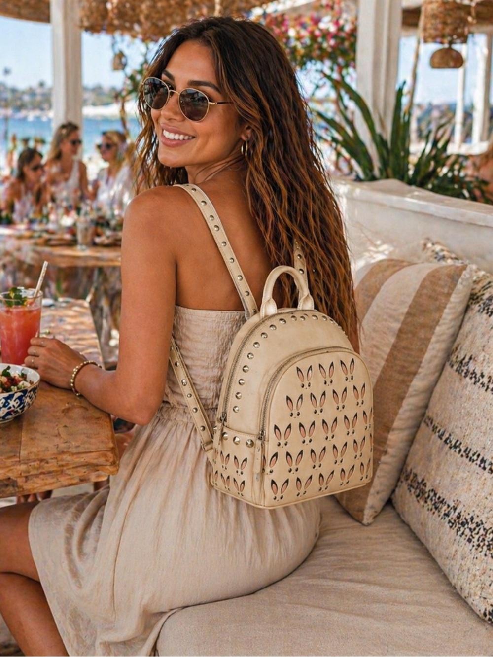 ✨ MCM Star-Eyed Bunny Mini Backpack in Natural Beige – Rare Limited Edition
